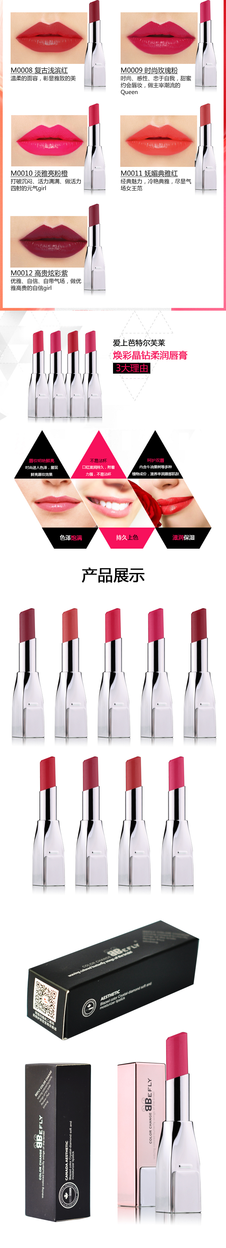 芭特爾芙萊煥彩晶鉆柔潤唇膏